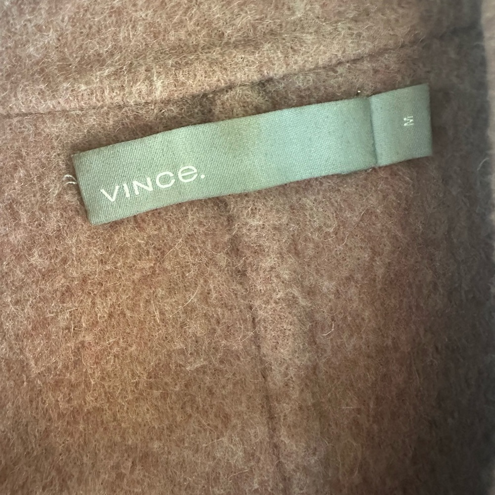 Vince Brushed Wool Long Coat in Vintage Rose - Picture 14 of 16